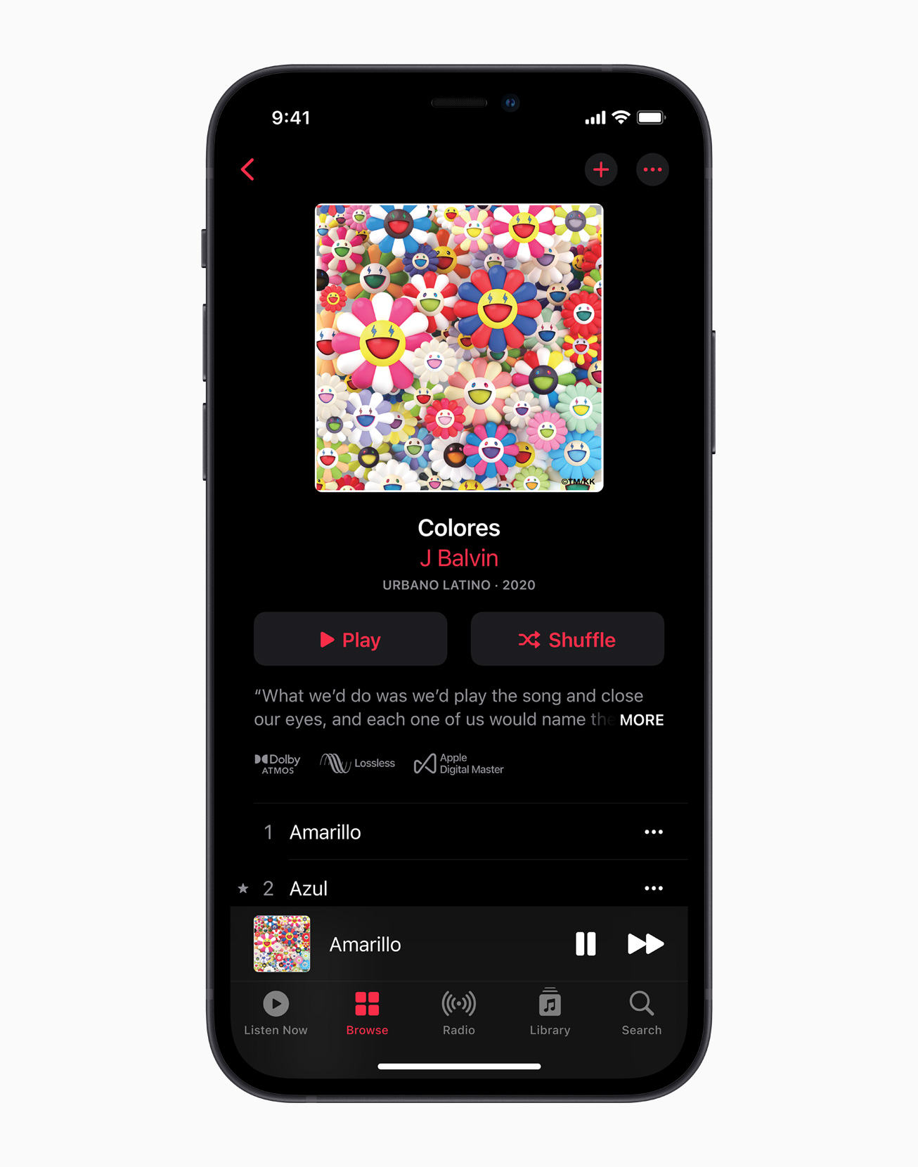 A lossless album on Apple Music